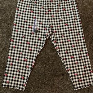 No Boundaries Plaid with Cherries Capri Leggings